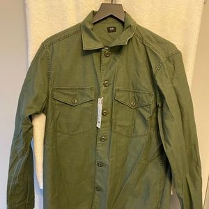 UNIQLO Military Heavyweight Rugged Shirt Long sleeve Olive Drab Men's M